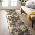 World Rug Gallery Contemporary Abstract Design Non Shedding Soft Area Rug 2' x 7' Yellow 401YELLOW2x7